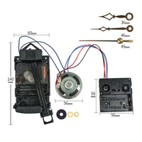 Speaker Included Timepiece Movement Accessory Kit Wired Hourly Chime Movement Kit Mounting Rings Timepiece Parts Black