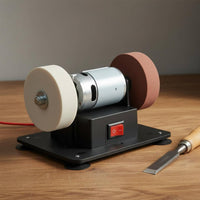 Mini Bench Grinding Pure Copper Motor Dual Wheel Benchtop Compact Size Electric Polishing Machine for Hobbyists, Workshop, Garage, Craft Room