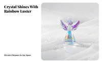Faceted Glass Angel European Design Spectral Angel Statue Reflects Iridescent Display House Decoration for Collectors, Mom, Living Room, Hotel