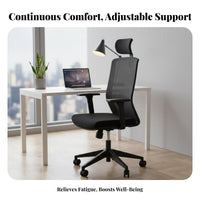 Height Adjustable Ergonomic rotate Chair with casters Breathable spinerest mediumsupportive Mesh Computer Chair Quiet Rolling Casters Office Furniture Rocking Function for Home Workers, Students, Adults, Study Room, Bedroom