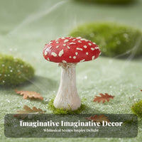 Resin Mushroom Statue Whimsical Resin Mushroom Figurine Nordic Design Miniature Toadstool Ornament for Gardeners, Kids, Desktop, Terrarium, Patio