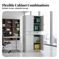 robustDuty Lockable Steel Cupboard High Load Capacity Low 2-Door document Cabinet Stable frame Office Furniture Large Space for educators, Students, Adults, Workspace, Study Room, School, Gym