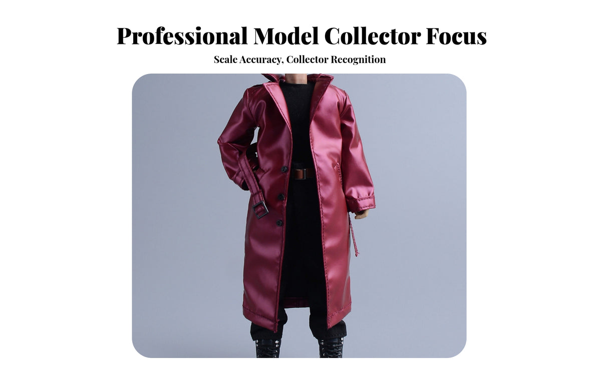 Square Buckle Doll Trench Coat Glossy 1/12 Trench Coat