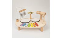 Musical Activity Table Multifunction Toy Drum Set with Xylophone Comprehensive Music Center with Mallets for Young Children, Kids, Playroom