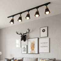 Ceiling Lights for Living Room and Kitchen Lighting, Pack of 5 Directional Lighting Fixtures with E27 Bulb Base, LED Track, Non-Dimmable Style