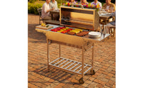Barbecue Grill with Side Shelves Stainless Steel Lidded Barbecue Grill Outdoor for Backyard Cooks, Families, Patio, Yard