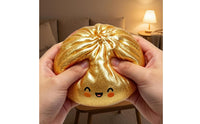 Glossy Transparent Squishy Ball Hand-Held Glitter Squishy Ball Soft-Looking Sensory Item Bun-Shaped