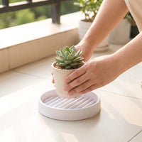 Round Plant Pot Saucer, Plastic, Flower Pot Saucer, For Indoor Gardening, 4cm Height, White