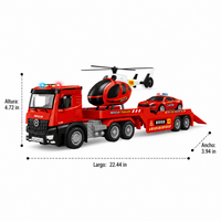 Vehicle Toys, Transport Truck with Toy Helicopter, Toy Cars for Kids 4-6 Years Old, Interactive Simulation Game