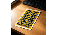 Pounds and Kilograms Weight Stack Label Sheet Two-Column Layout Weight Label Sticker Sheet Yellow Border for Gym