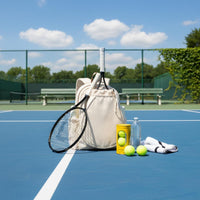 Tennis Backpack Side Pockets Pickleball Bag Drawstring Closure Tennis Racket Holder Bag for Women