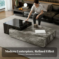 2 Pieces Minimalist Design Coffee Table Set Scratch-Resistant Rectangular Coffee Blocks with Storage Flexible Combination Household Furniture Easy to Clean for Modern Design Enthusiasts, Families, Apartment Dwellers, Living Room, Home, Lounge Area, Office