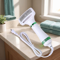 2-in-1 Pet Grooming Dryer Brush Adjustable Temperature Dog Hair Dryer with Brush Portable Cat Grooming Blower Fast-Drying for Dogs