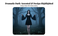 Vintage Inspired Black Bell Sleeve Dress Heart-Shaped Neckline Gothic Mini Dress women's Apparel for Young Adults, Teen Girls, Cosplayers, Halloween Party, Parties, Themed Events, Night Out