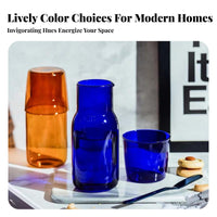 Heat Resistant Glass Carafe and Cup Set Safe Material Bedside Water Carafe Set Multi-Purpose for Guests, Homeowners, Home, Bedroom