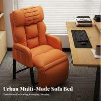 Foldable Design Adjustable resting Chair Space-Saving Folding Recliner Lockable Position Indoor Furniture Sturdy Frame for Office Workers, Students, Homeowners, Nap Time, Home, Living Room, Balcony