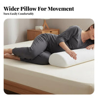 Widened Design Sleeping Pillow Breathable Material Lower Back Support Pillow Machine Washable Cover for Side Sleepers, Lying down, Sofa