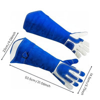 Puncture Resistant Leather Creature Training Gloves Forearm Protection Tooth-Resistant Proof Gloves Comfortable Lining Safety Gauntlets for Pet Owners, Veterinarians, Zookeepers, Gardening