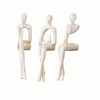 3 Pieces Abstract Human Figurine Modern Statue with Set of 3 Elegant for Office