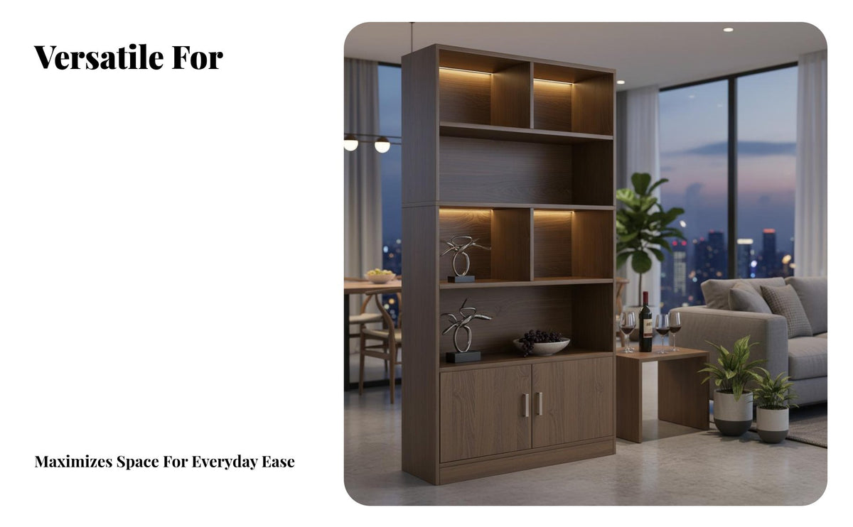 Floor Standing Beverage Cabinet Stable Structure Living Room Partition Cabinet Multipurpose Standing Display Case for Collectors, Entryway, Bar, Study