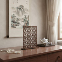 Chinese Design Wooden Earring Display Stand Decorative Desktop Earring Rack Elegant Design Hollow-out Jewelry Organizer Long-Lasting Wood Construction for Dresser, Vanity, Bedroom