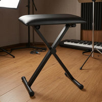 Cross-Brace Design Piano Stool Cushioned Seat Music Furniture Padded