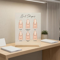 Acrylic Nail Shape Chart Printed Labels Nail Shape Display Board Beauty Supply Compact Salon Accessory Transparent