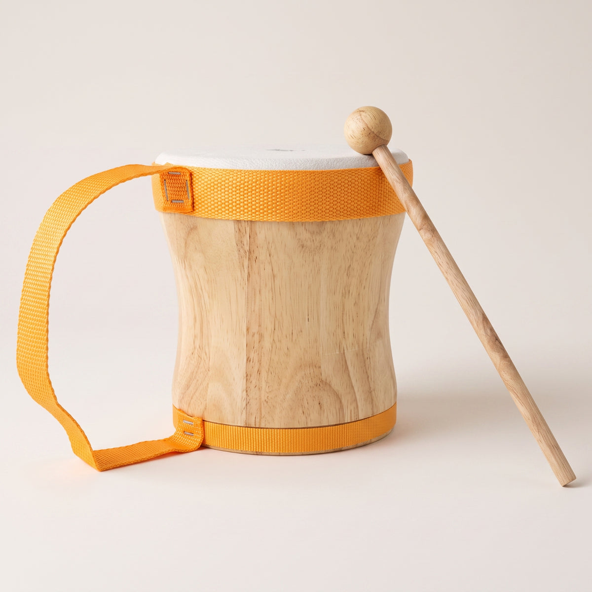 Wearable Wooden Drum with Strap Portable Hand Drum Easy to Carry Percussion Instrument Lightweight for Children, Preschoolers, Toddlers, Music Class, Home Play, Classroom