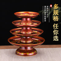 Alloy Offering Plate with Lotus Design for Buddhist Altar