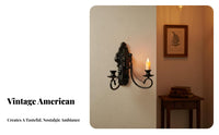 Retro Theme Wall Sconce Versatile Decor Vintage Wall Mounted Candelabra Elegant Accent Hanging Taper Candle Holder for Hallway, Corridor, Living Room