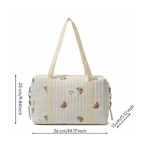 Padded Diaper Tote Roomy Quilted Infant Tote Water-Resistant Diaper Bag for Parents, Pram