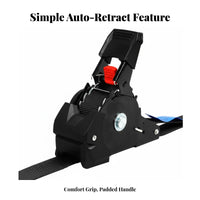 2 Pieces Retractable Ratchet Strap Instant-Retract Auto Retract 1 Inch Securing Strap with S-Hooks Heavy Duty S-Hook Securing Strap