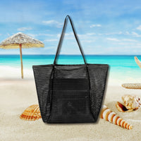 Reinforced Mesh Bag with Inner Pocket Spacious Mesh Tote Bag Transparent Breathable for Women, Swimmers, Beach, Pool, Gym, Travel