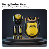 Young Fighting Gear Thickened Padding Kids Boxing Shielded Set Shock Absorbing Full Body Boxing Protection Set for Preschoolers, Exercise, Gym