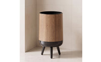 Trash Can with Legs Lightweight Wood Grain Wastebasket Garbage Bin Space-Saving Wear-Resistant for Living Room, Office