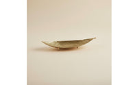 Gilded Leaf Tray Artistic Metal Leaf Dish Contemporary Glamour Home Decor
