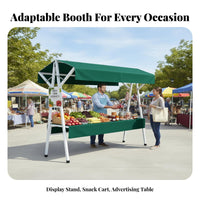 Quick Setup Outdoor Advertising Table Heavy Duty Portable Vendor Stand Spacious Countertop Foldable Market Stall Stable Structure for Small Business Owners, Event Organizers, Crafters, Farmers Markets, Street Fairs, Temporary Shops, Tourist Attractions