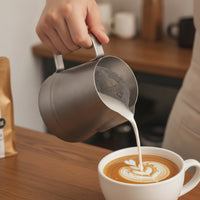 Pointed Spout Milk Frothing Pitcher Brushed Espresso Frothing Pitcher Retro Stainless Steel Jug Precision for Baristas, Coffee Lovers, Home Cafe