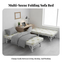 Foldable Design Folding bed with Mattress Space-Saving Portable Guest Bed Easy Assembly Temporary Bedding Sturdy Frame for Students, Office Workers, Hotel, Dormitory, Small Apartment, Dorm Room