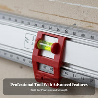 Multi-Purpose Picture Hanging Level Tool Wear-Resistant Multifunctional Positioning Ruler High Precision Aluminum Straight Border with Level Adjustable for Woodworkers, DIY Enthusiasts
