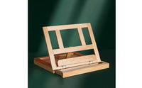Beechwood Desktop Sketchbox Easel Portable Artist Box with Easel Foldable Art Supply Natural Wood for Studio Work