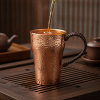 Copper Tea Cup with Side Handle Long-Lasting Hammered Copper Cup Teacup Comfortable Grip Vessel Easy to Clean for Collectors