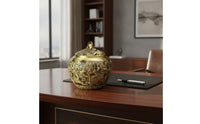 Metal Tea container with Dragon Motif Ornate Metal Tea Container with Lid Decorative container for Collectors, Home Display, Office Decor