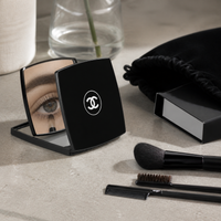 Portable Double-Sided Flip Makeup Mirror with Logo