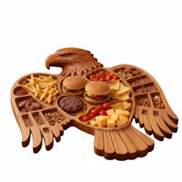 Decorative Creature Shaped Serving Board Multi-Compartment Sectional Appetizer Tray Great Gift Idea Sectioned Appetizer Tray Hand Carved for Living Room, Housewarming, Parties