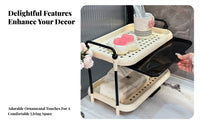 Doubletier Design 2-Tier Makeup rack area Saving 2-Tier Organizer Large Capacity Cosmetic Holder Easy to Clean for Women, Adults, Students, Dressing Table, Desktop, Bathroom, Bedroom