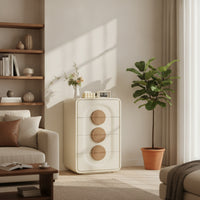 Chest of Drawers Rounded Floor Cabinet with Drawers Modern Storage Cabinet for Living Room, Entryway, Hallway