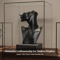 Long-Lasting PVC Material Abstract Head Model Pierced Ears Half Face Mannequin Bust Premium Finish for Crafters, Product Photography