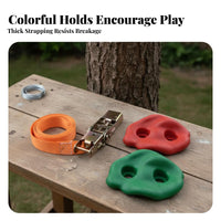 10 Pieces Non-Slip Texture Tree Climbing Holds Easy to Install Plastic Climbing Grips Strong and Long-Lasting Rock Wall Hand Holds Bright Colors for Families, Adults, Parents, Backyard, Adventure Gym, Indoor