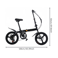 Mini Folding Bike Disc Brakes Folding Cycle Variable Speed for Commuting, Kids
